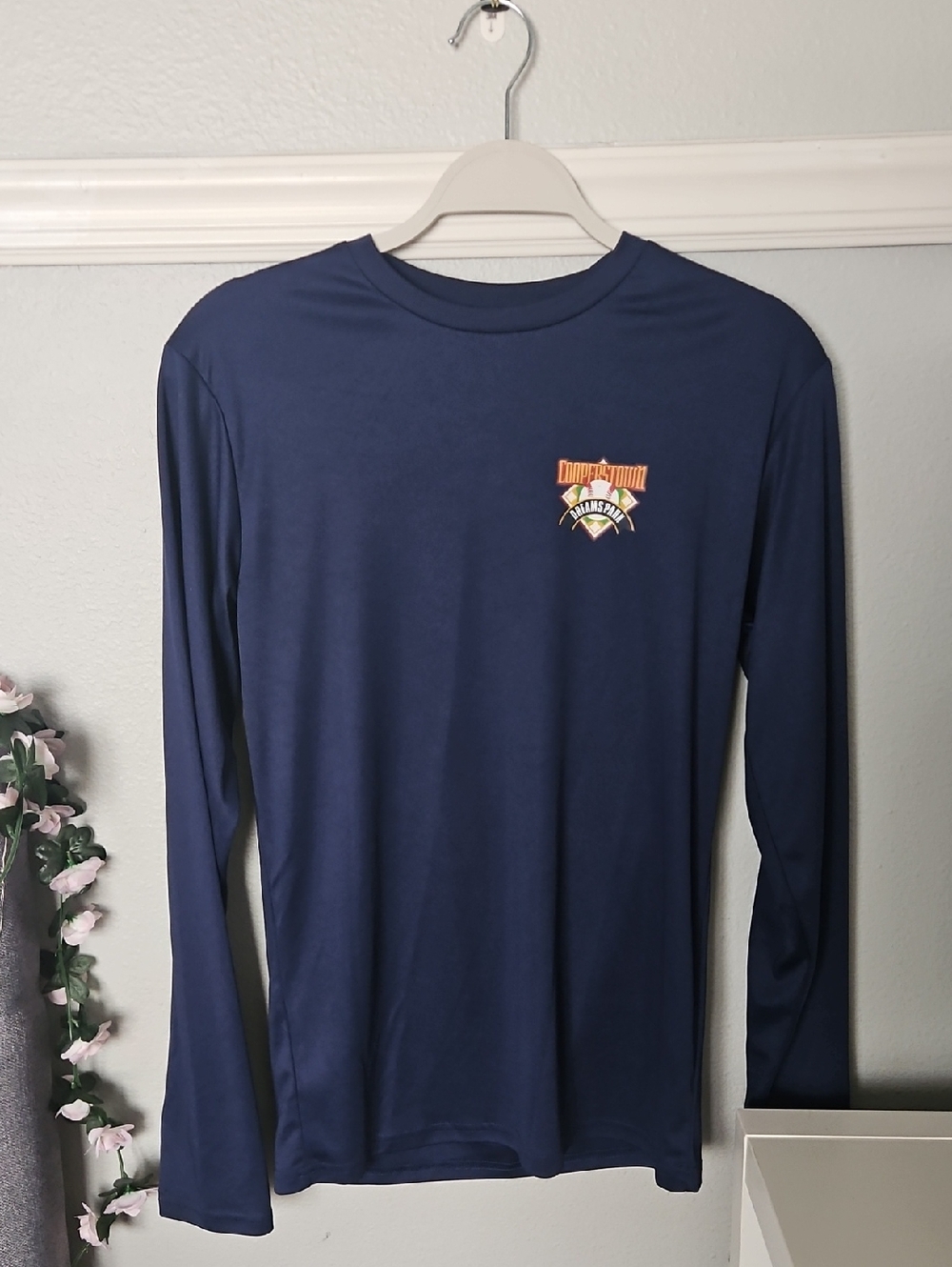 Classic Long Sleeve Crewneck Shirt in Navy with Cooperstown Logo